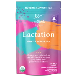 Pink Stork Lactation: Unsweetened Smooth Vanilla Nursing Support Tea