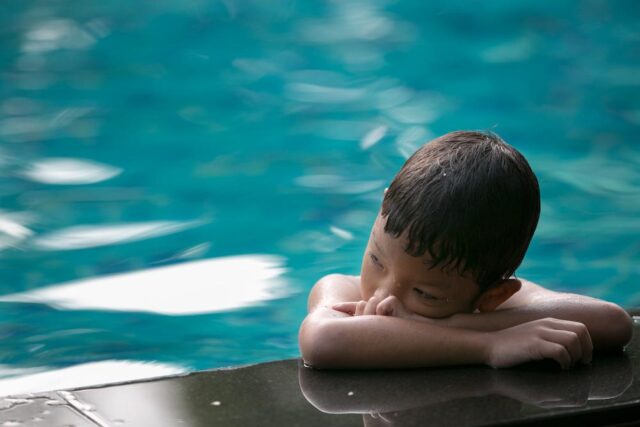 child swimming